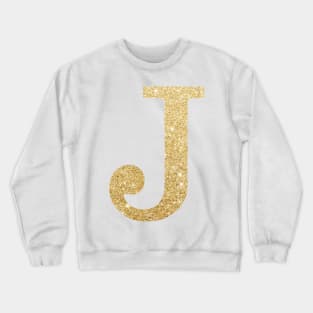 The Letter J Gold Metallic Design Crewneck Sweatshirt